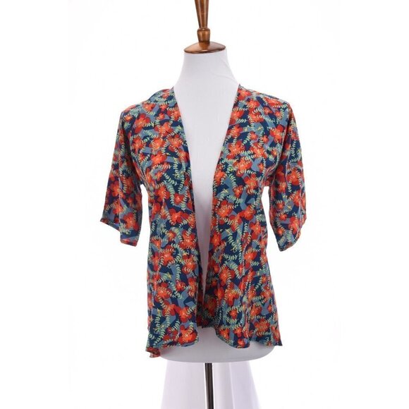 Lularoe Womens Bianka Kimono Jacket Cardigan Unicorn Floral Print Sz Small 3 - Picture 3 of 11